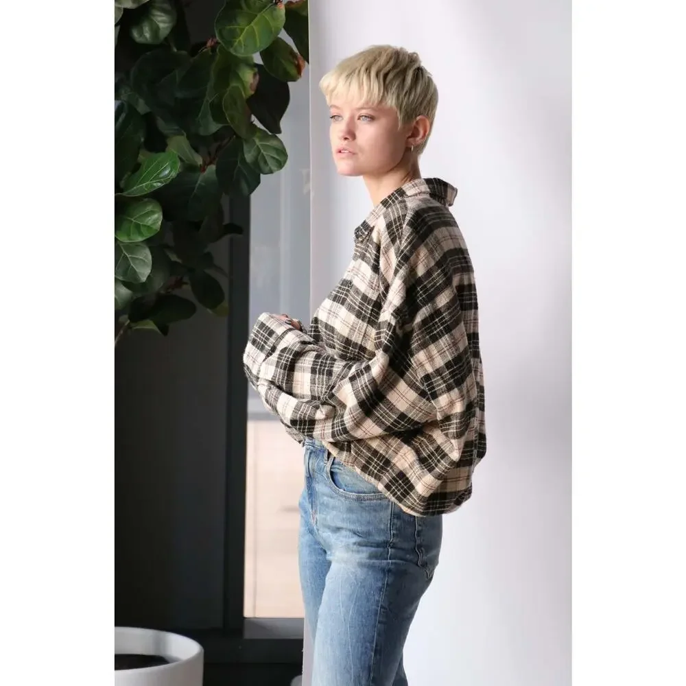 R13 Plaid Gathered Hem Workshirt Size XS - Picture 2 of 13